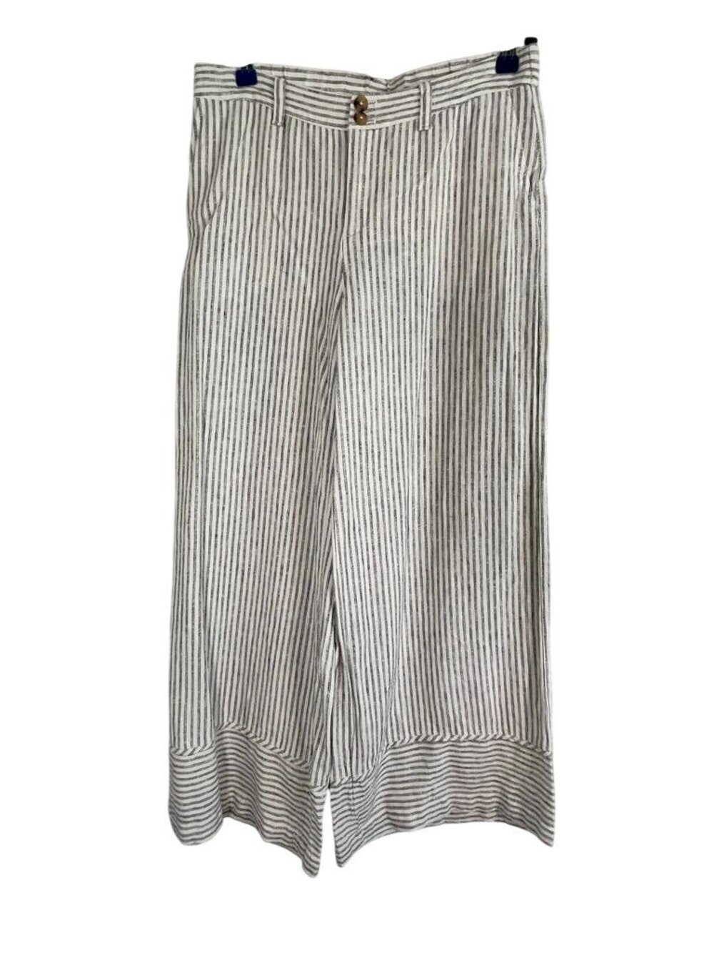 J‎ Jill Linen Striped Wide Leg Pant XS Neutral Minimalist Resort Preppy Classic